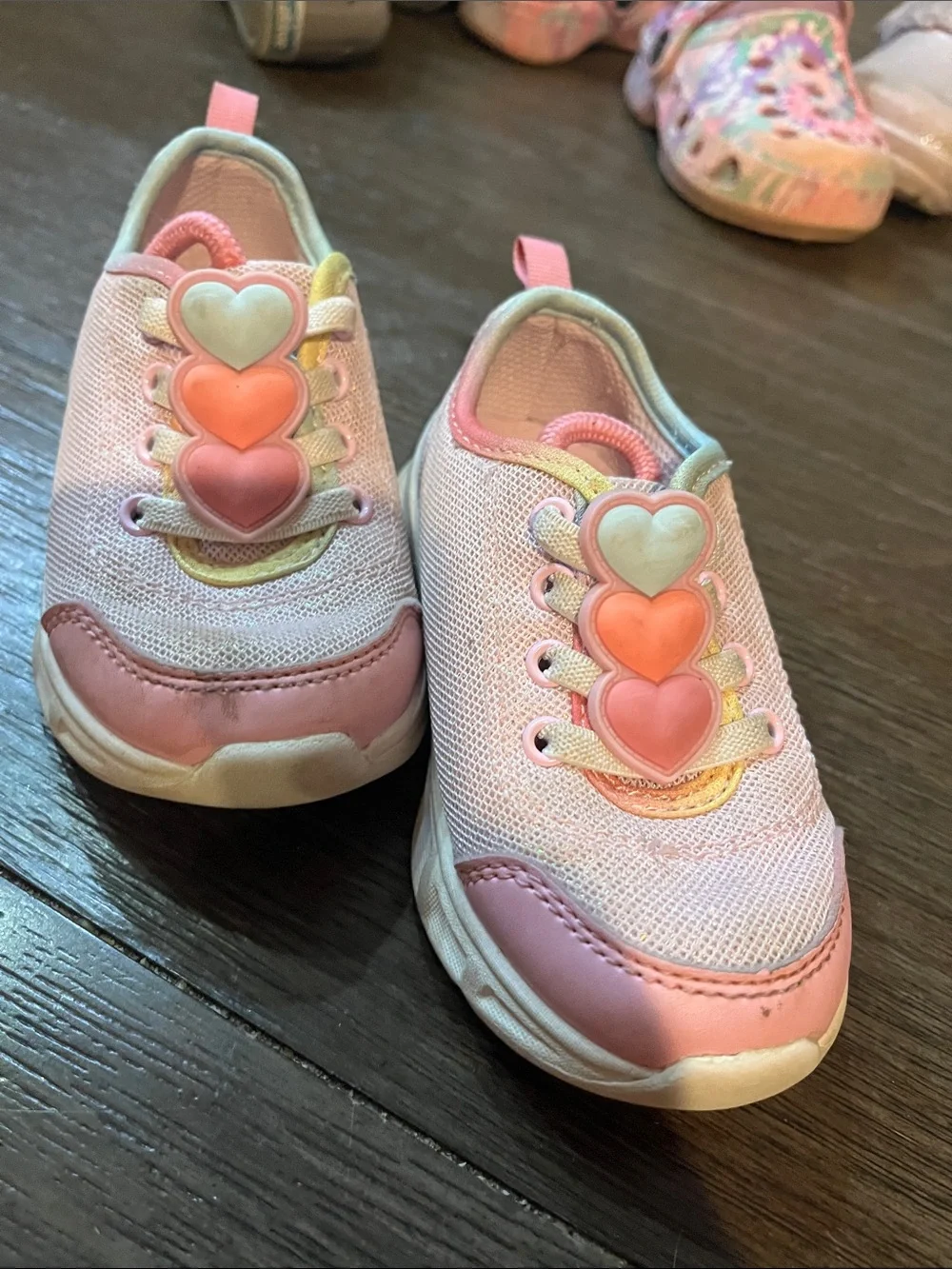 Carter's Pastel Pink Mesh Sneakers with Heart Accents